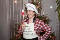 Perky Baster with her prized wooden spoon