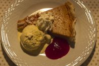 with icecream and the cranberry sauce from the main dish.