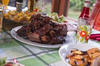 beef ribs, sweet potatoes