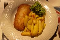 Fish & Chips with mashed peas